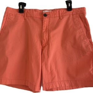 Linden Orange Flat Front Shorts for Casual Wear